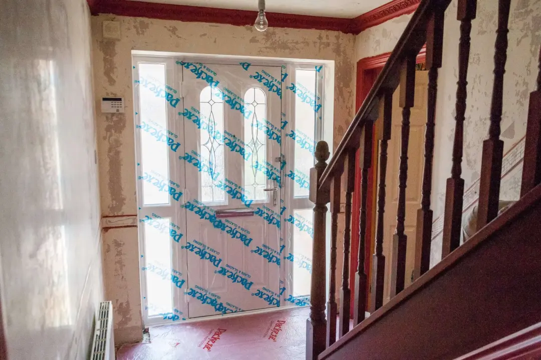 Hallway protected before decorating