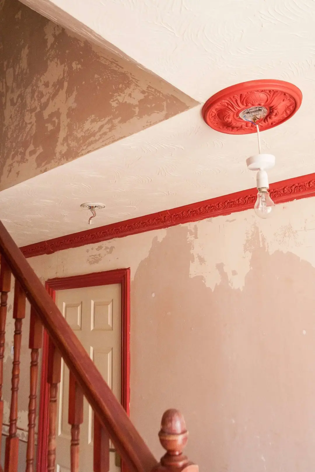 Hallway walls during preparation